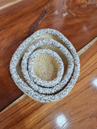 Beige Beaded Rim Basket Set