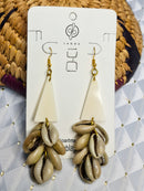 Tri-Bunch Cowrie  Earrings