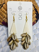 Tri-Bunch Cowrie  Earrings