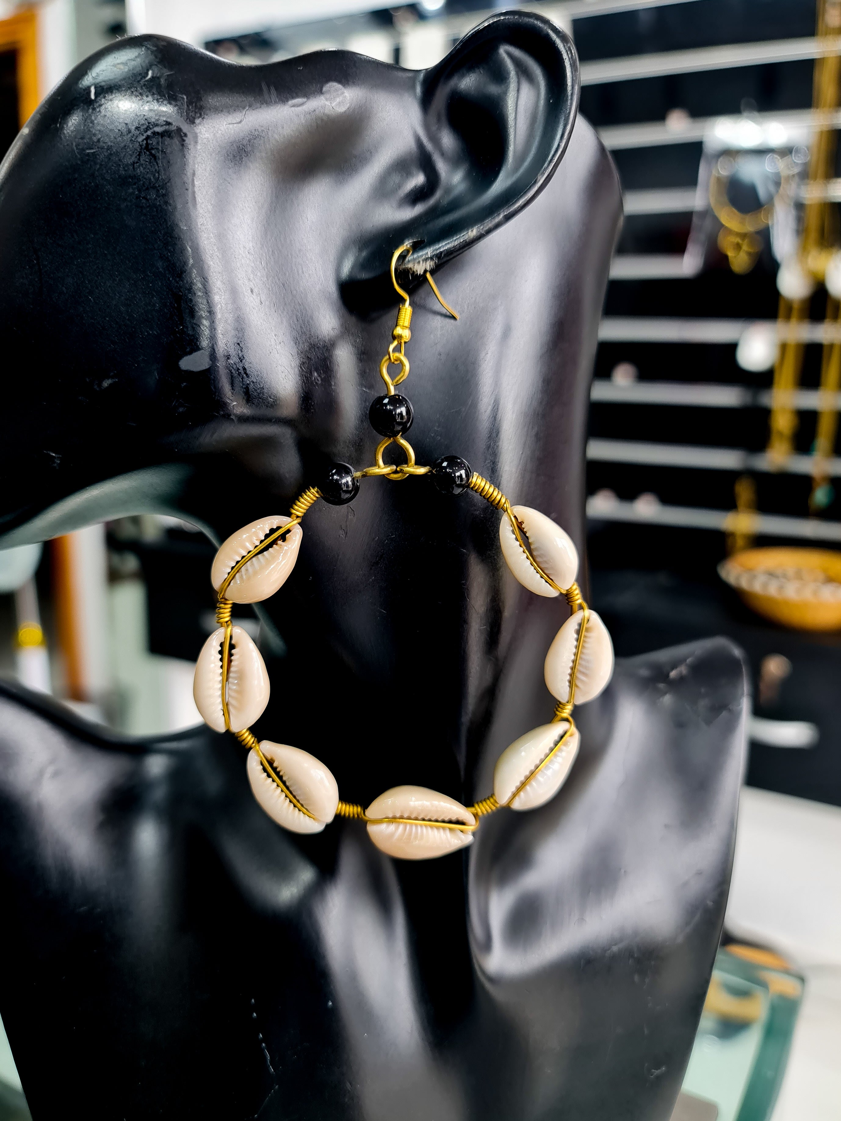 Cowrie Hoop Earrings