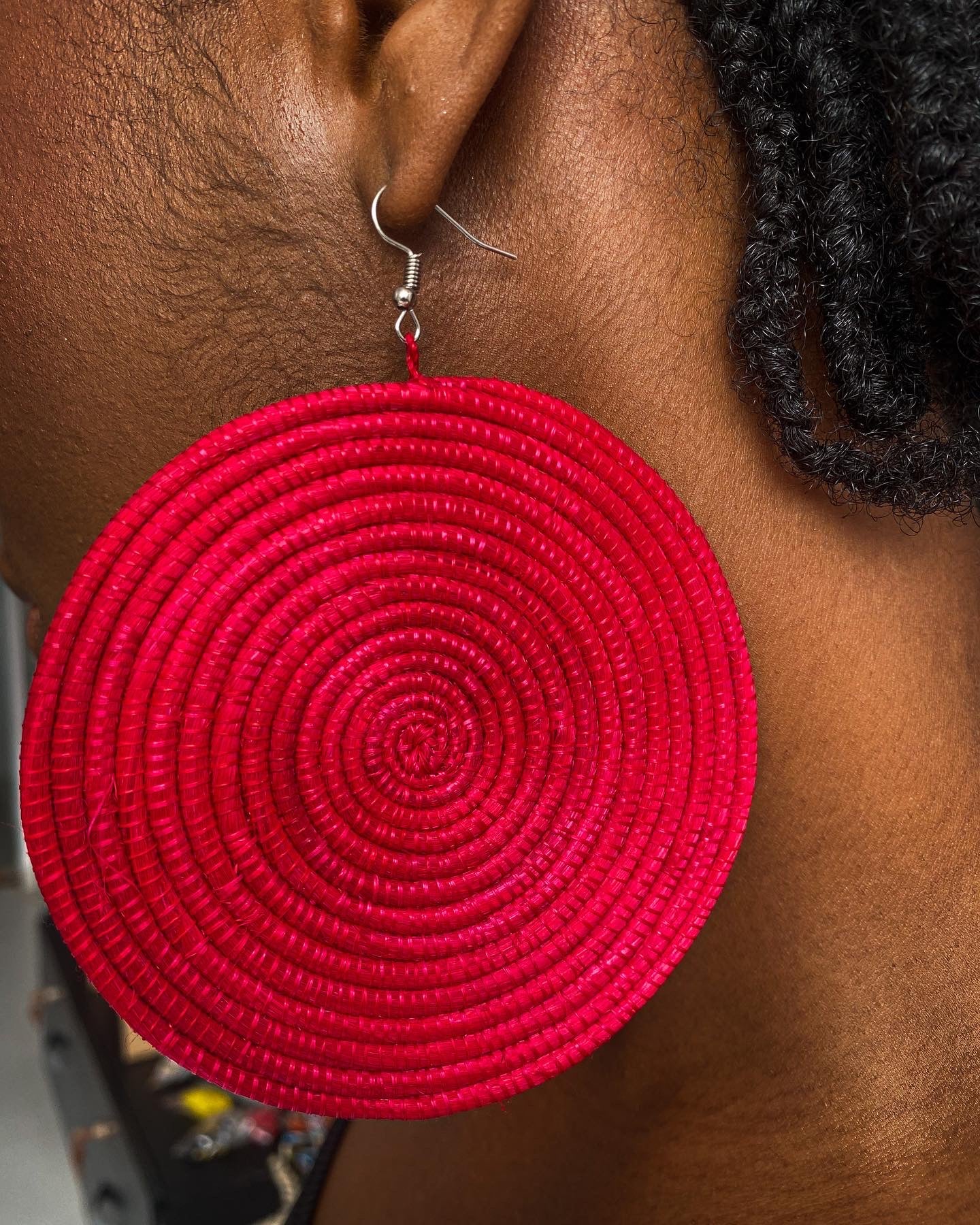 Round Rattan Rwanda Earrings