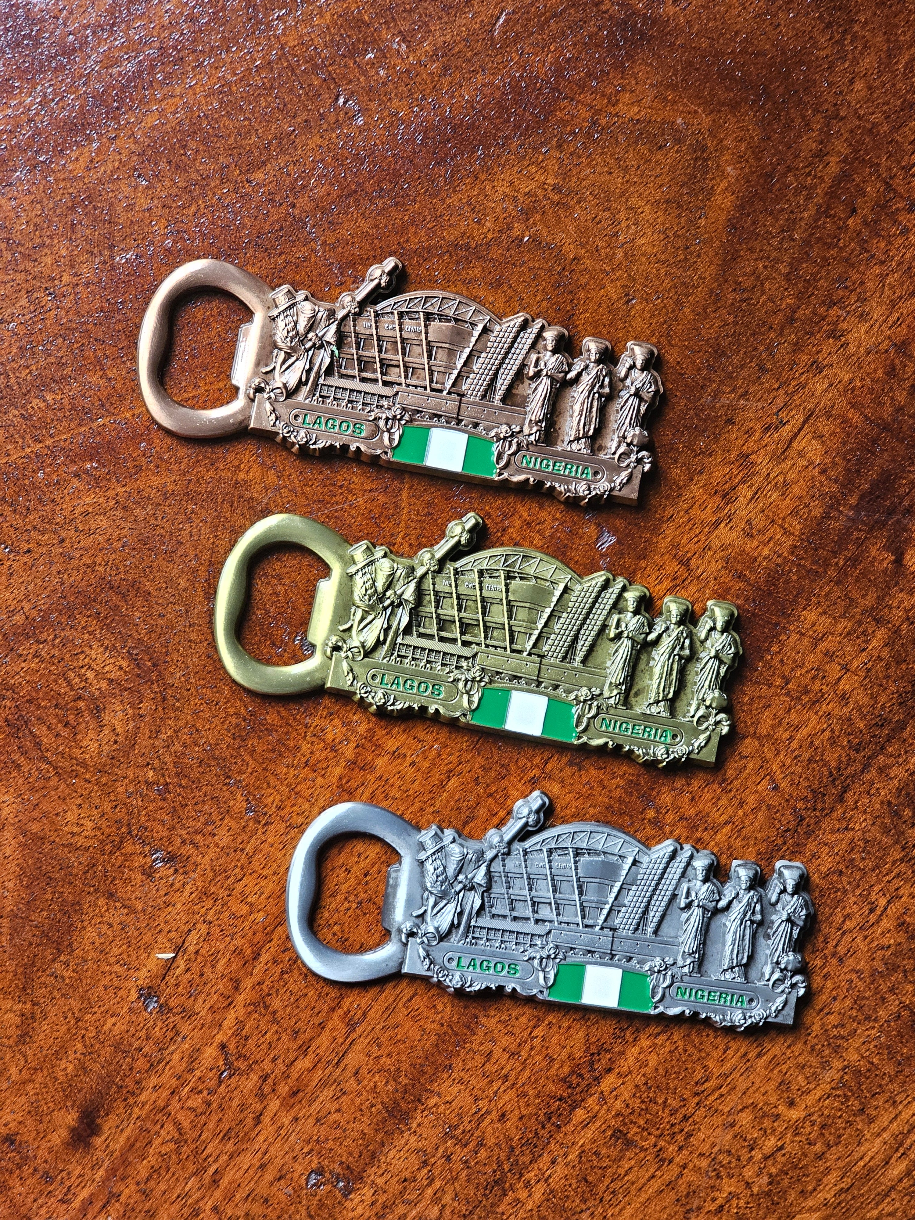 Lagos,Nigeria Bottle Opener Fridge Magnets